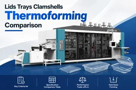 thermoforming machine for lids trays clamshells illustration