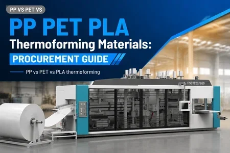 PP vs PET vs PLA thermoforming illustration