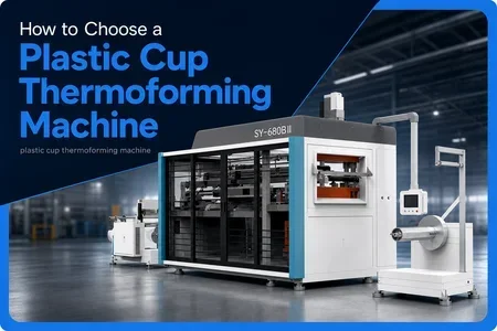 plastic cup thermoforming machine illustration