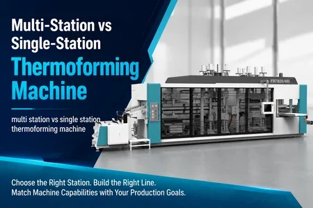 multi station vs single station thermoforming machine illustration