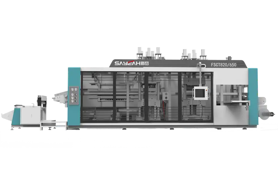 A thermoforming machine with a digital control panel