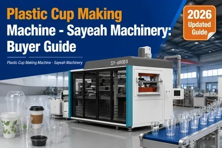 Plastic Cup Making Machine - Sayeah Machinery illustration
