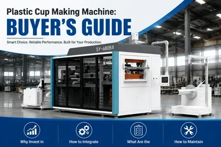 Plastic Cup Making Machine - Sayeah Machinery illustration