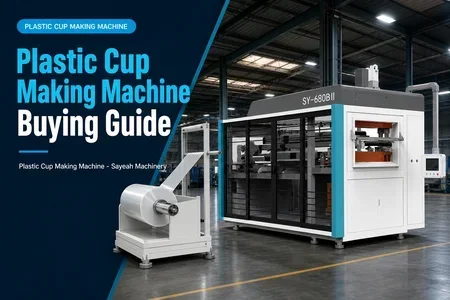 Plastic Cup Making Machine - Sayeah Machinery illustration