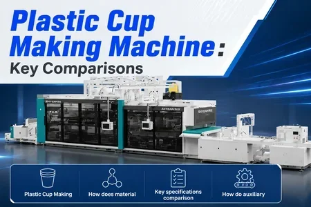 Plastic Cup Making Machine - Sayeah Machinery illustration
