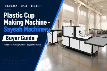 Plastic Cup Making Machine - Sayeah Machinery illustration