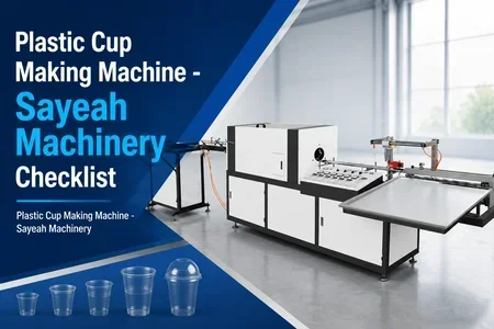 Plastic Cup Making Machine - Sayeah Machinery illustration