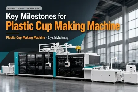 Plastic Cup Making Machine - Sayeah Machinery illustration