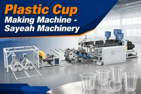 Plastic Cup Making Machine - Sayeah Machinery illustration